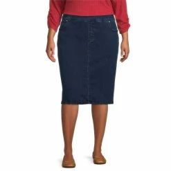 Brand new β€οΈ Allison Daley Plus Size Stretch Denim Elastic Waist Pull-On Pencil π Skirt Dark Indigo β