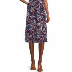 Promo ⌛ Allison Daley Petite Size Paisley Print Pull-On Coordinating A-Line 👗 Skirt Windsor Paisley 🎉
