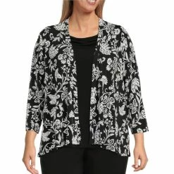 Brand new π Allison Daley Plus Size Boho Floral Print 3/4 Sleeve Open Front Cardigan π€©